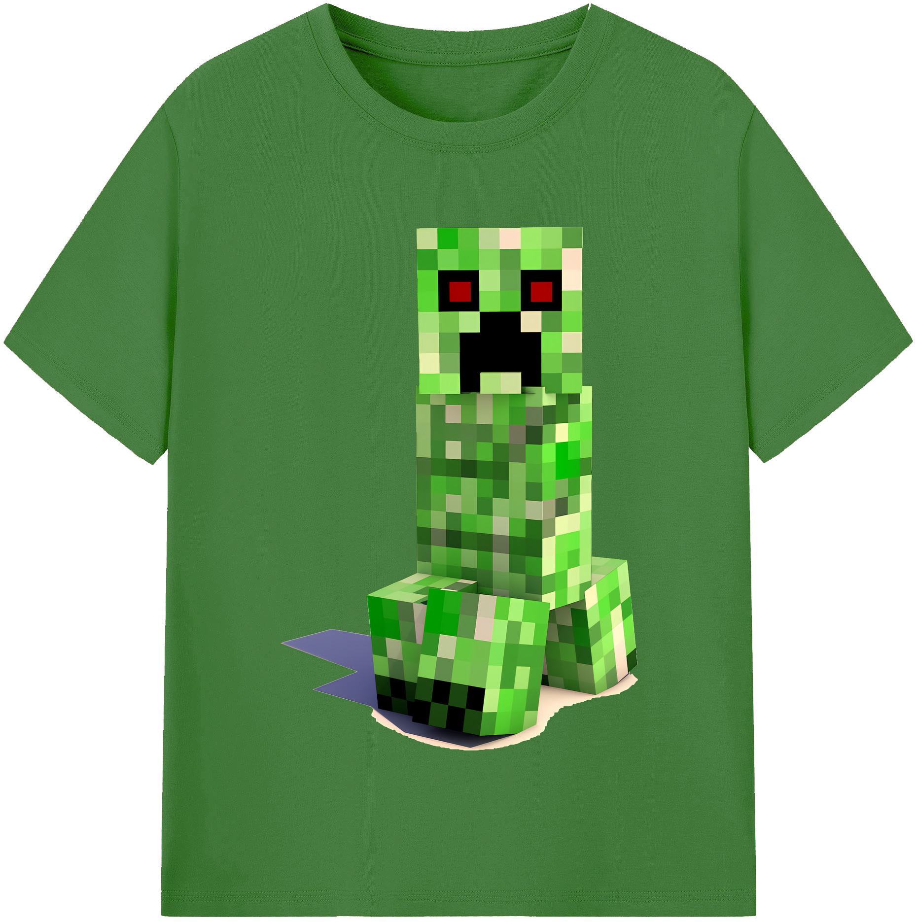 （画像用） マインクラフト ブロックの世界 Minecraft MC Block world レディースカジュアルプリントTシャツ（綿100％）